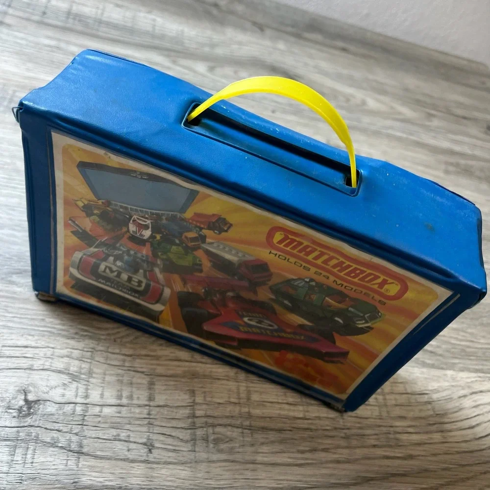 Matchbox Carry Case Kids OS Blue 1976 Vintage 24‎ Model Vinyl Storage Box Lesney